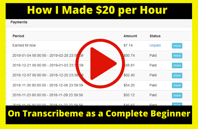 Transcribeme Payment, Transcribeme Demo & How I Made 20 In 1 Hour